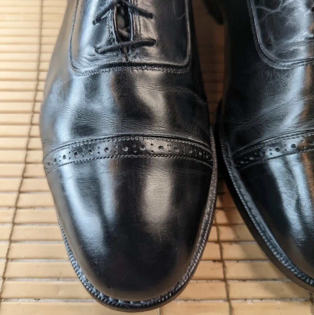 Johnston & Murphy Aristocraft Black leather captoe Oxford Dress shoes men's sz 8